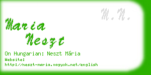 maria neszt business card
